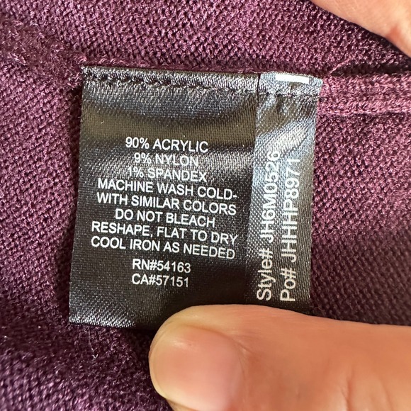 Jessica Howard Dress Women's Burgundy 3/4 Sleeve Knit A Line Small NWT - Picture 9 of 9